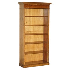 Burr Walnut Marquetry Inlaid Open Library Bookcase Height Adjustable Shelves