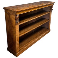 Burr Walnut open bookcase