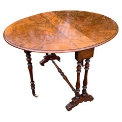 Antique Burr Walnut Oval Sutherland Table