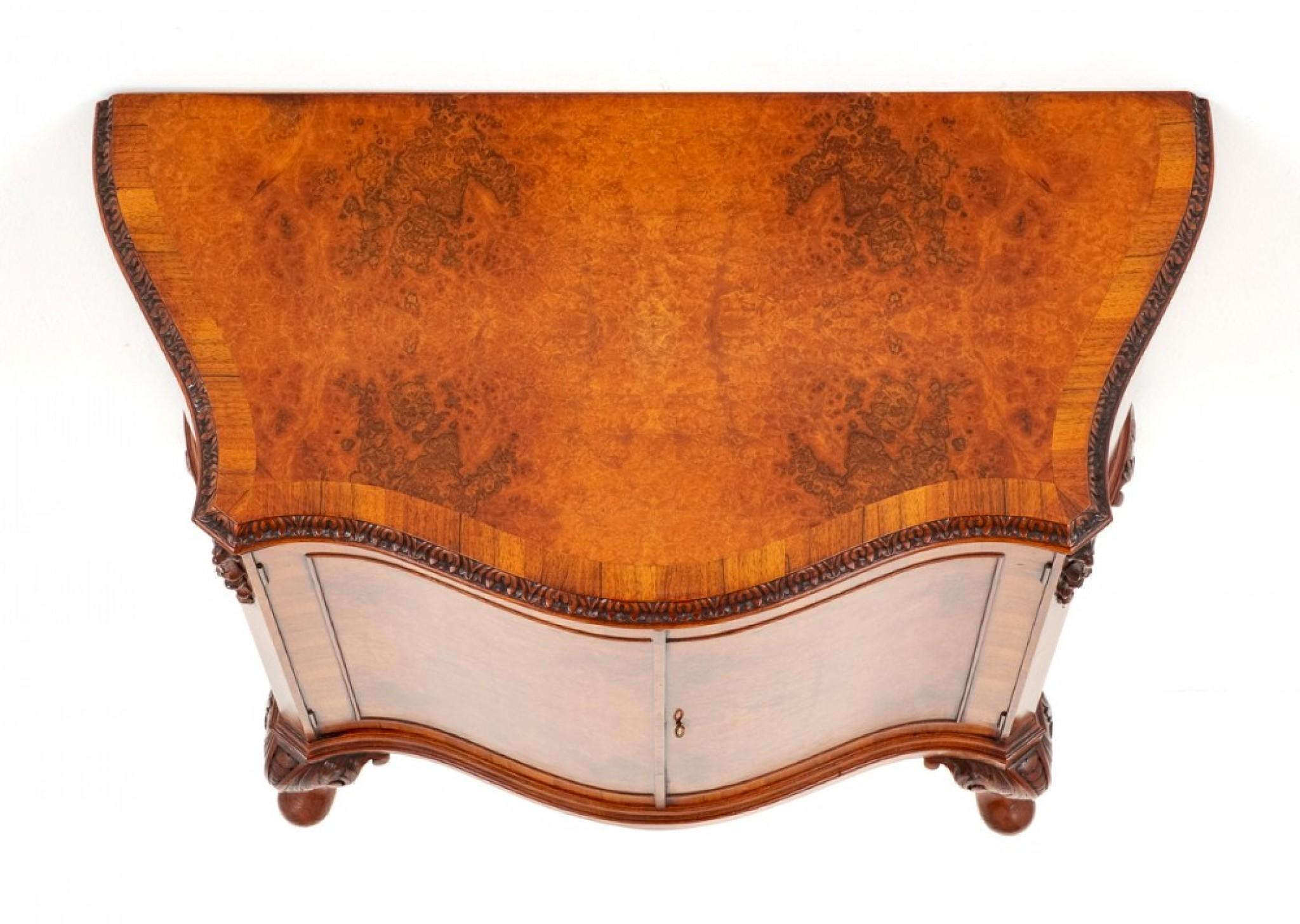Burr Walnut Queen Anne Chest For Sale at 1stDibs
