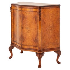 Burr Walnut Queen Anne Cabinet Chest