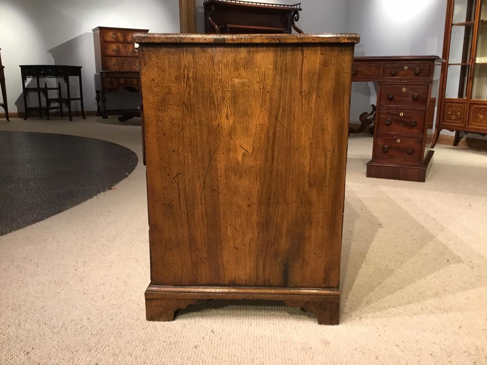 Burr Walnut Queen Anne Style Knee Hole Desk 4