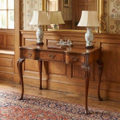 Burr Walnut Queen Anne Style Writing Table / Dressing Table