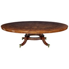 Burr Walnut Regency Design Jupe Extending Dining Table
