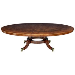 Burr Walnut Regency Design Jupe Extending Dining Table