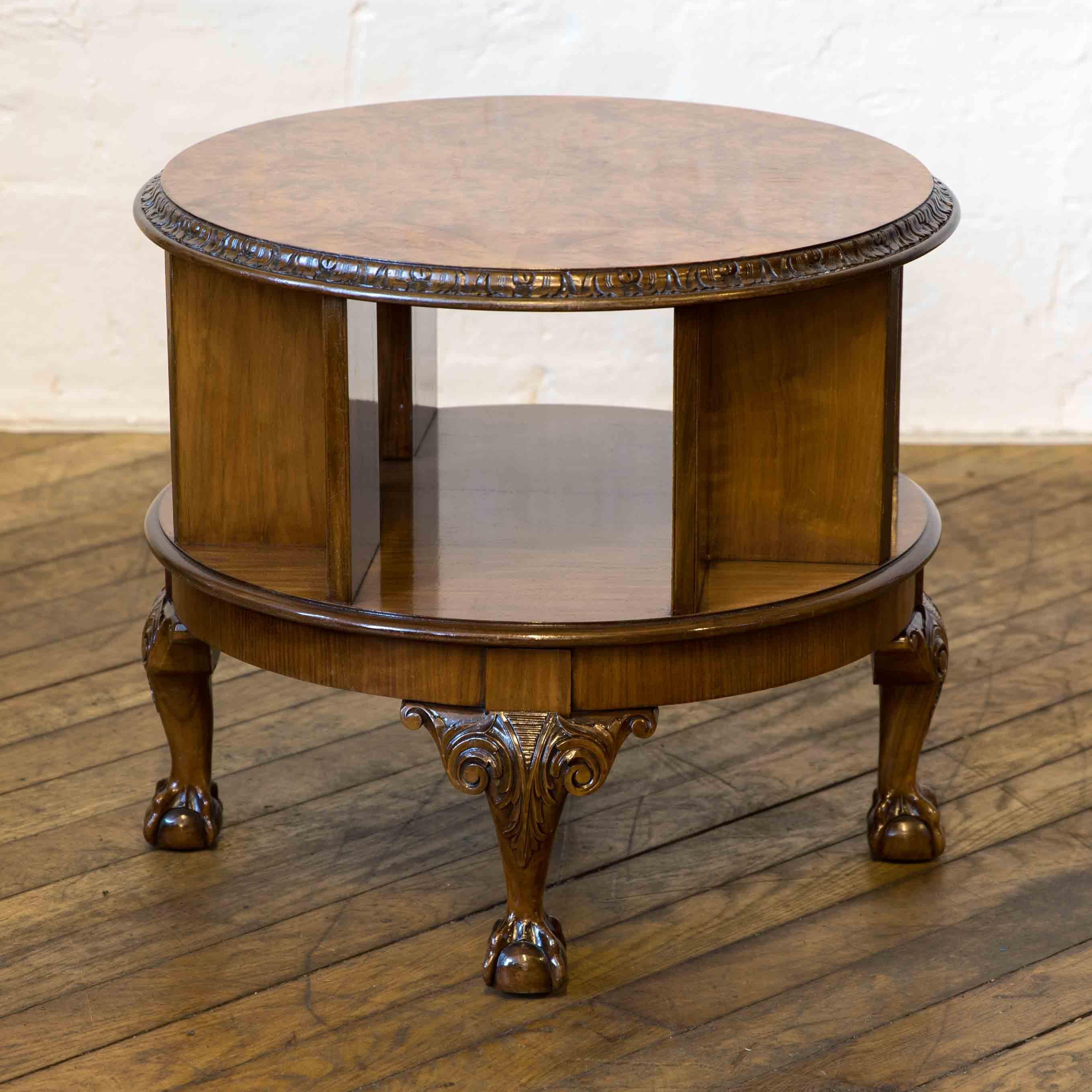 Burr Walnut Revolving Bookcase/Coffee Table 3