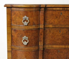 Burr Walnut Serpentine Fronted Chest of Drawers