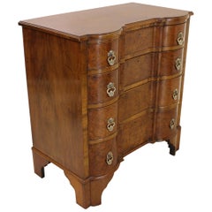Burr Walnut Serpentine Fronted Chest of Drawers