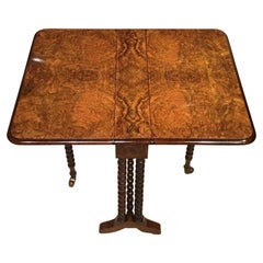 Antique Burr Walnut Victorian Period Baby Sutherland Table