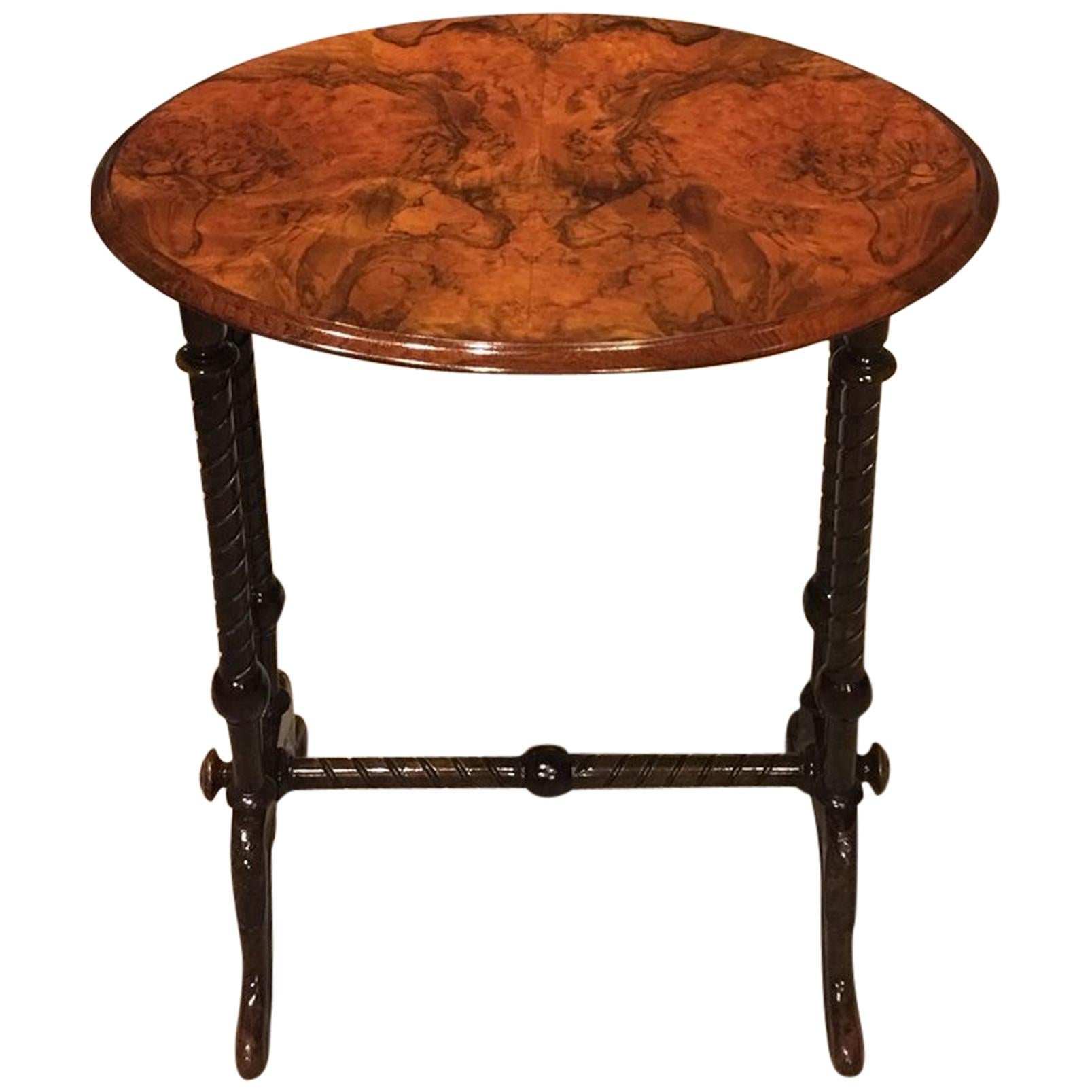 Burr Walnut Victorian Period Oval Occasional Table