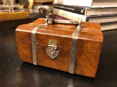 A Burr Walnut Box with Silver Mounts