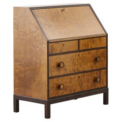 Burr wood writing desk - Sweden, 1930s