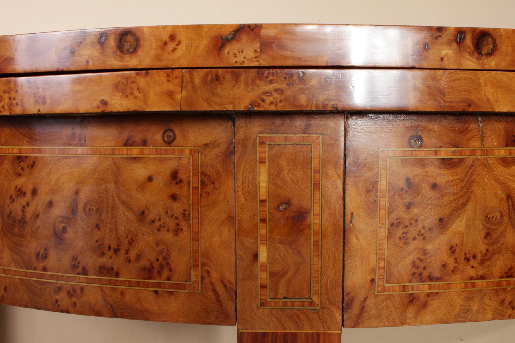 Mahogany Burr Yew Georgian Style Card Table