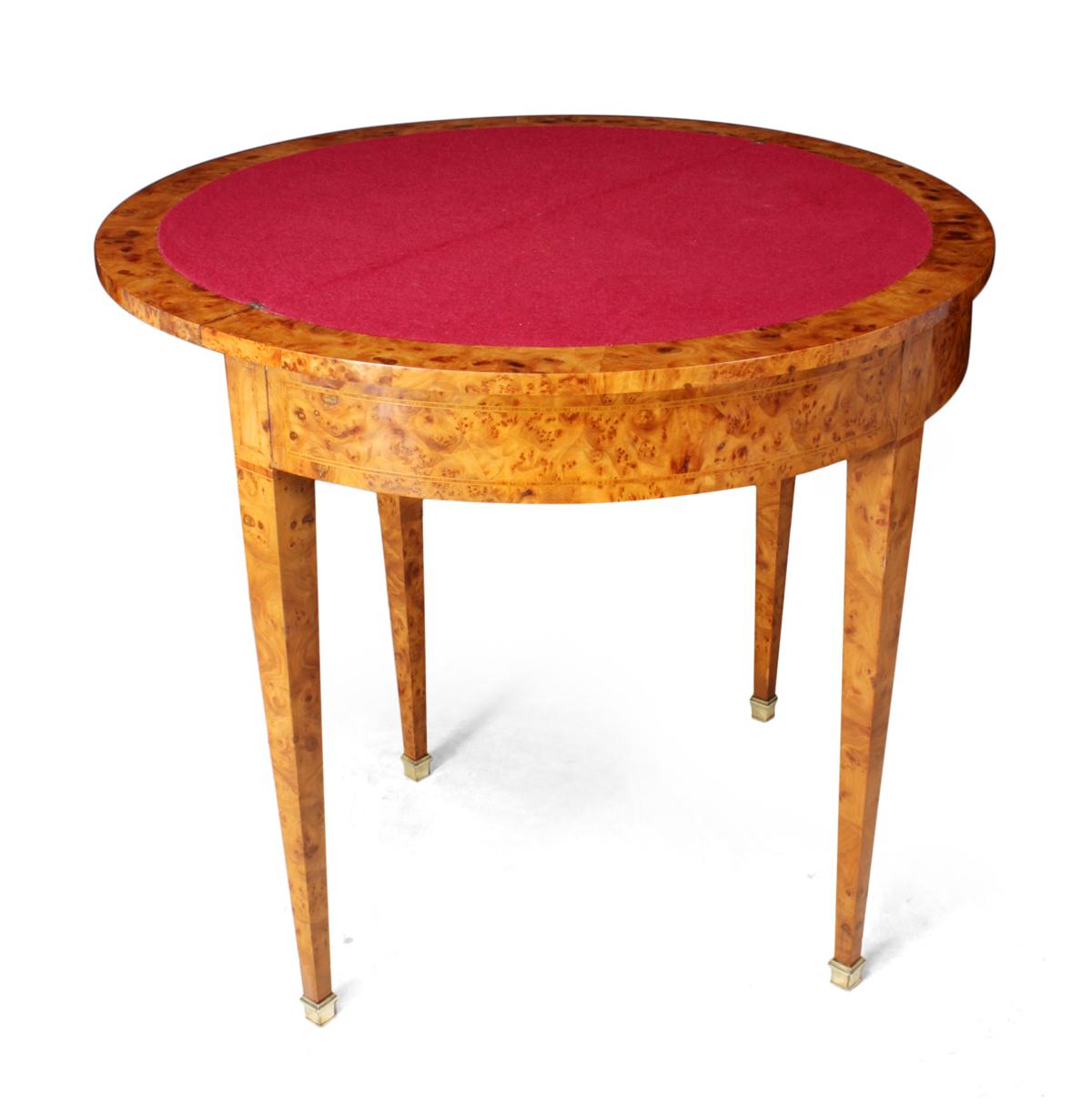 Burr Yew Georgian Style Card Table 2