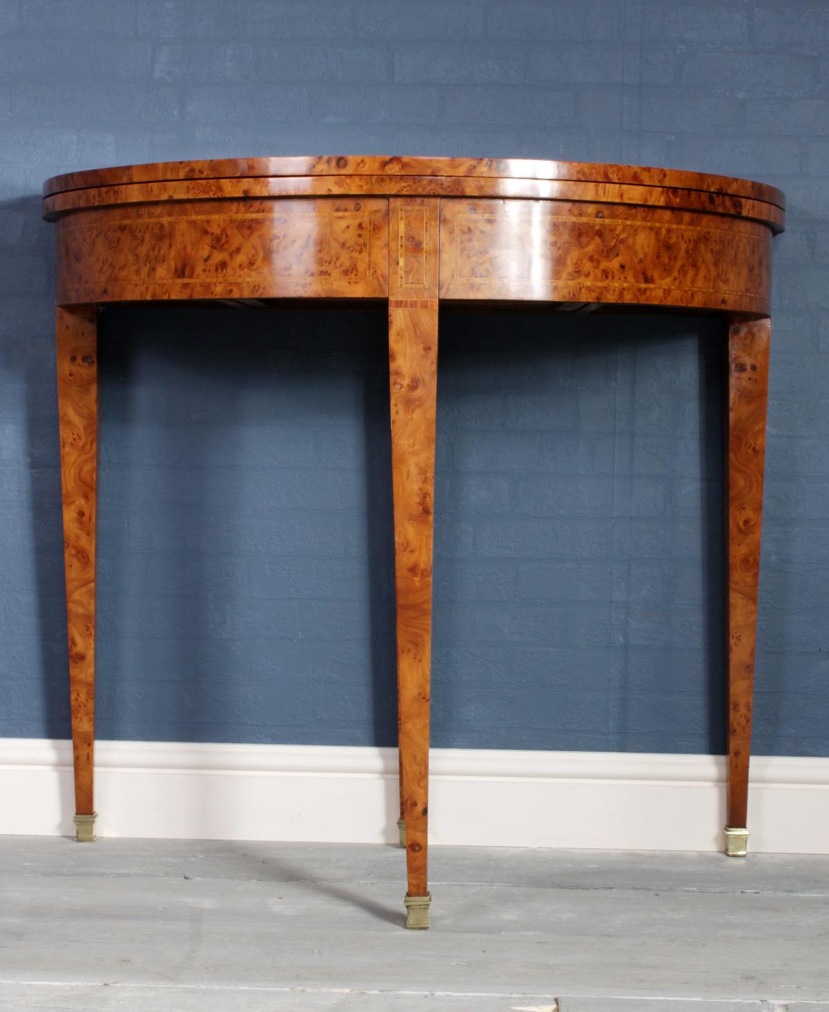 Burr Yew Georgian Style Card Table 3