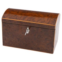 Burr Yew Tea Caddy from the Mid 19th Century