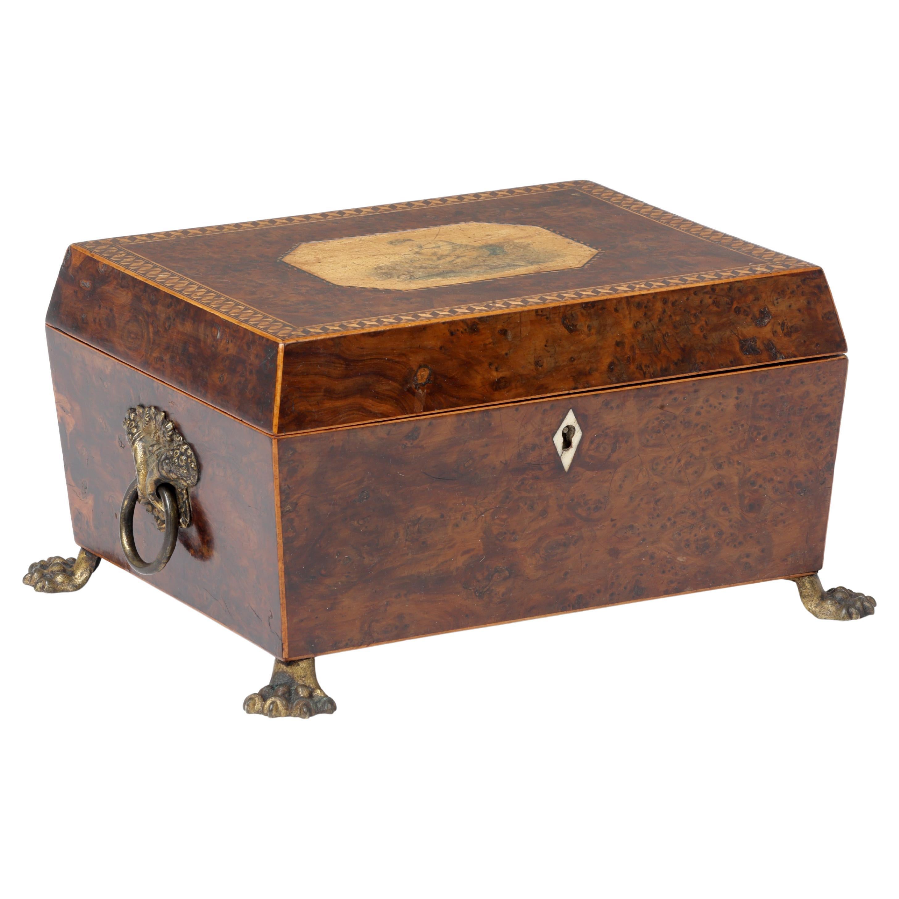 Caja de agujas o joyero de madera de tejo desbastada