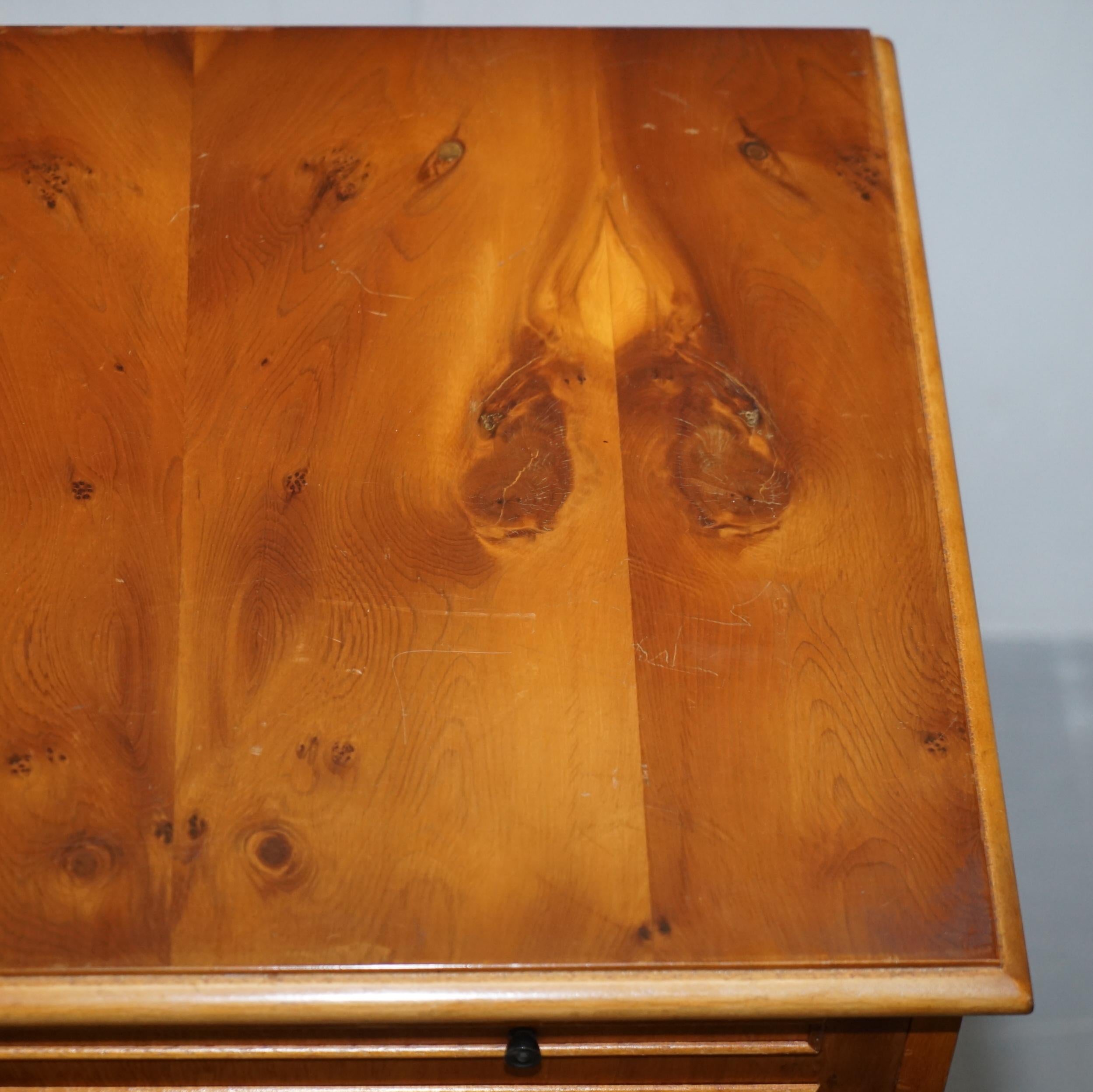 20th Century Burr Yew Wood Record Player Cabinet Cupboard Hidden as Regency Chest of Drawers