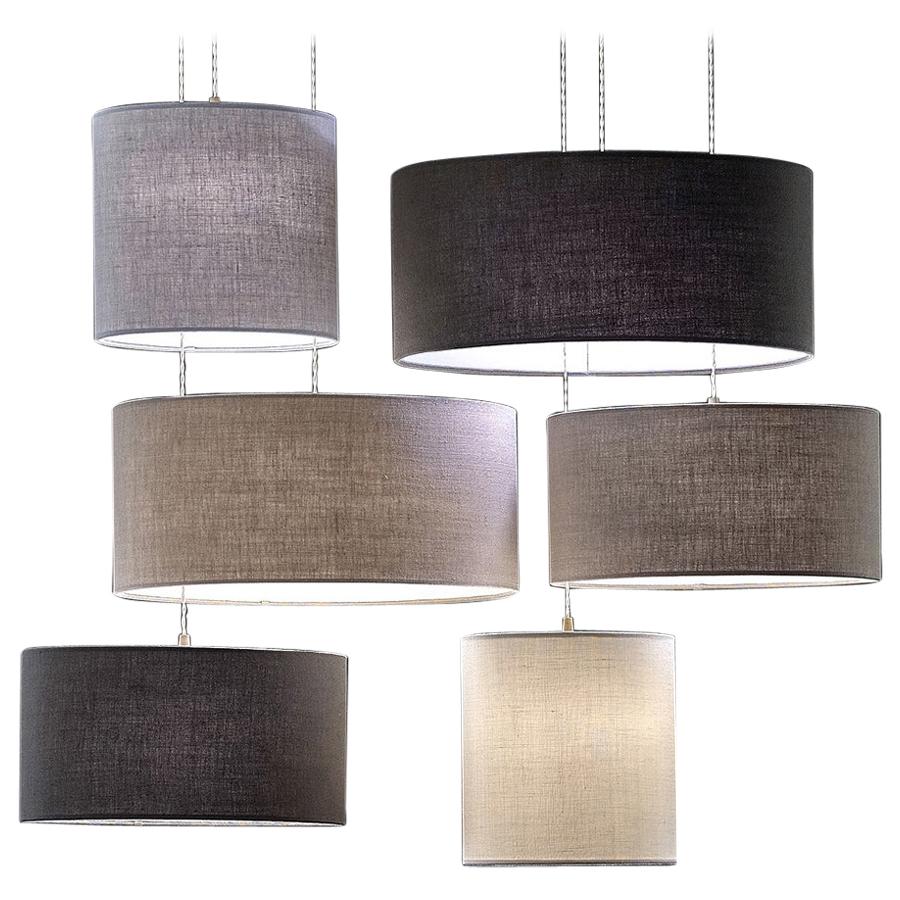 Burrasca 6-Light Ceiling Lamps Sets Collection Pendants Linen Nordic Style For Sale