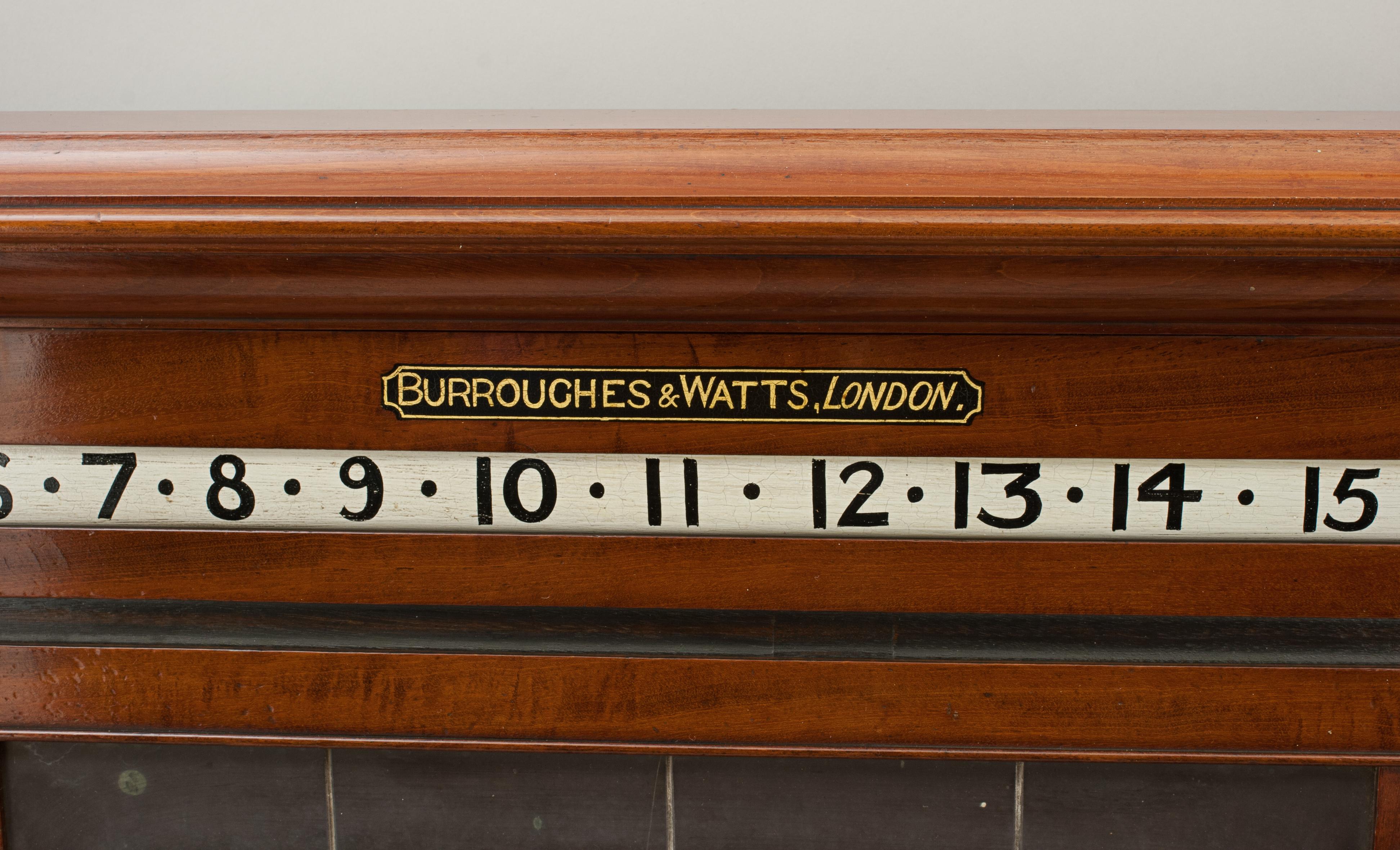 Burroughes & Watts Snooker Score Board With Life Pool and Ball Compartment Cabin 1