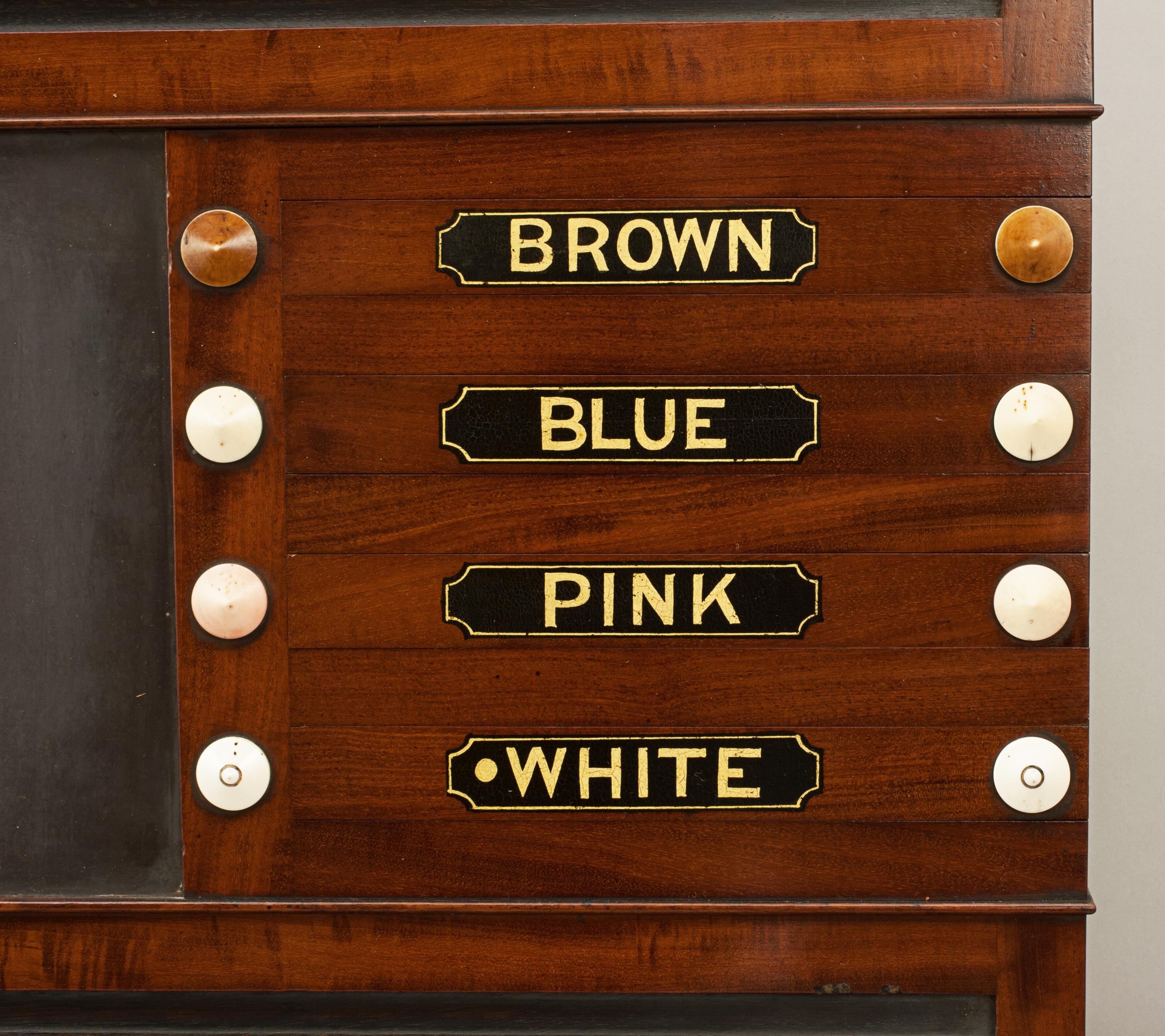 Burroughes & Watts Snooker Score Board With Life Pool and Ball Compartment Cabin 5