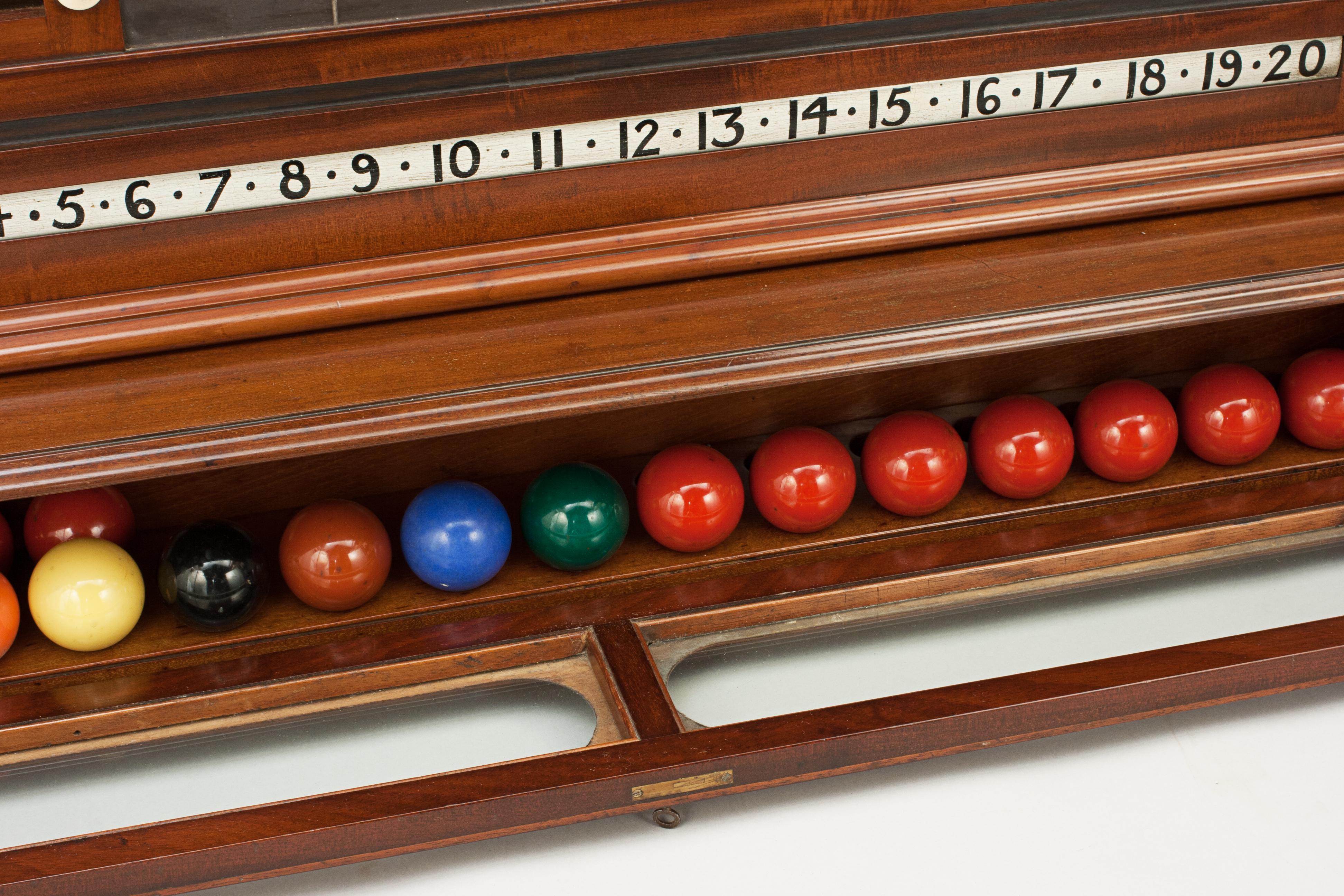 Burroughes & Watts Snooker Score Board With Life Pool and Ball Compartment Cabin 9
