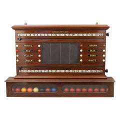 Antique Burroughes & Watts Snooker Score Board With Life Pool and Ball Compartment Cabin