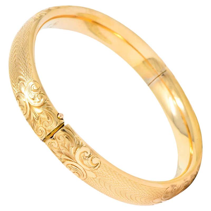 Real gold engraved bracelet Clearance