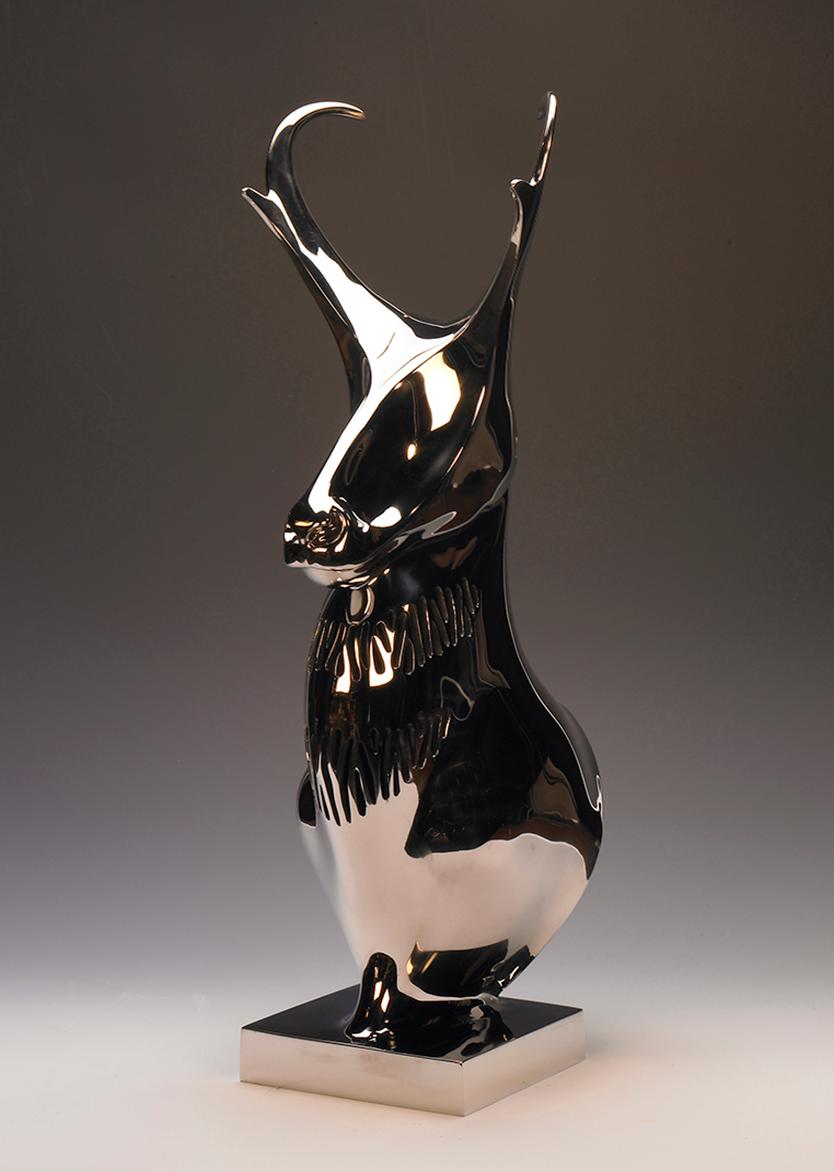 Burt Brent Figurative Sculpture - Pronghorn Antelope