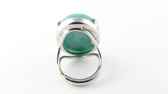 Burt Cassell 12 Karat White Gold-Filled Marbled Blue Stone Ring