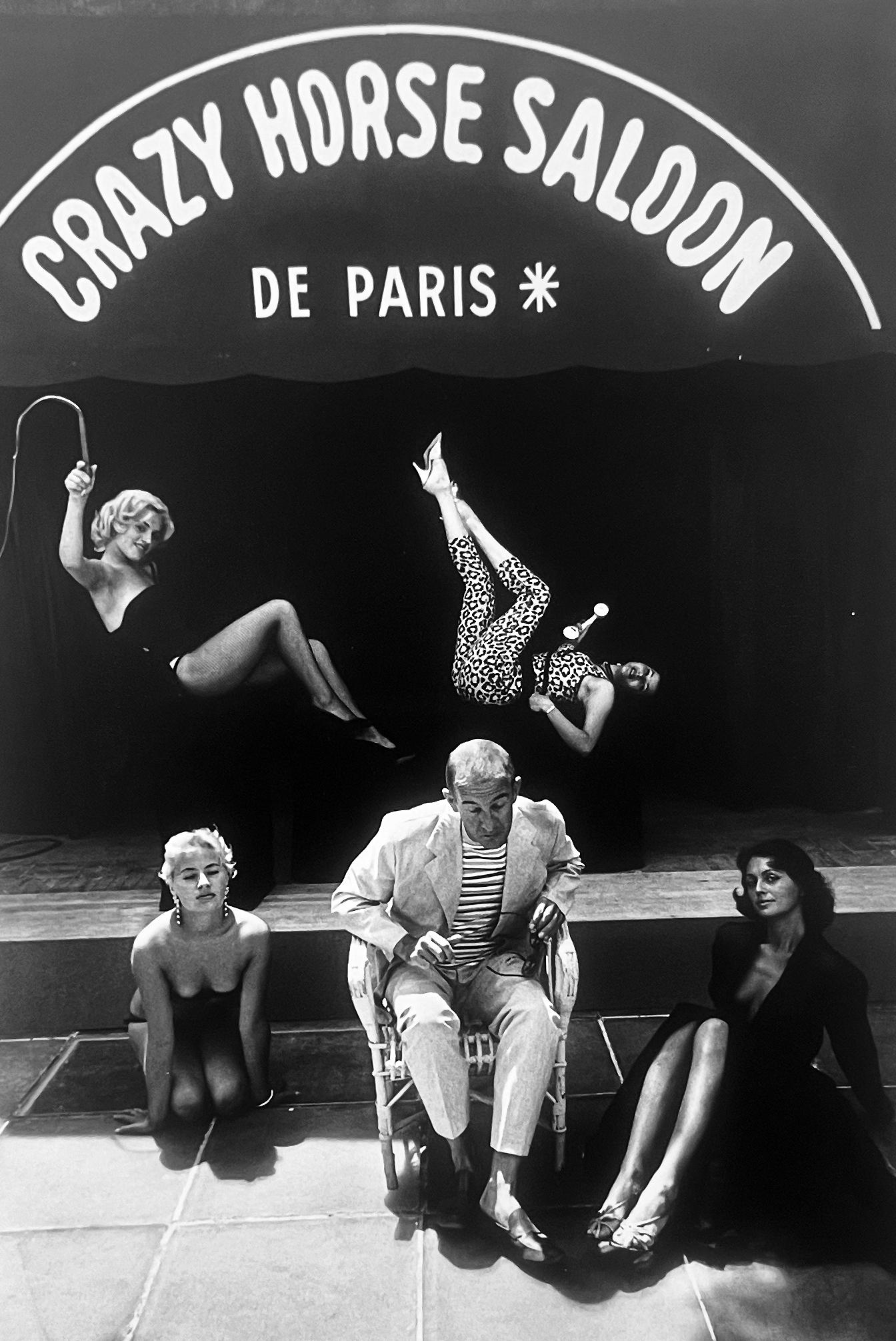 Crazy Horse Saloon Owner in Paris, France, Black and White Portrait Photography  (Schwarz), Black and White Photograph, von Burt Glinn