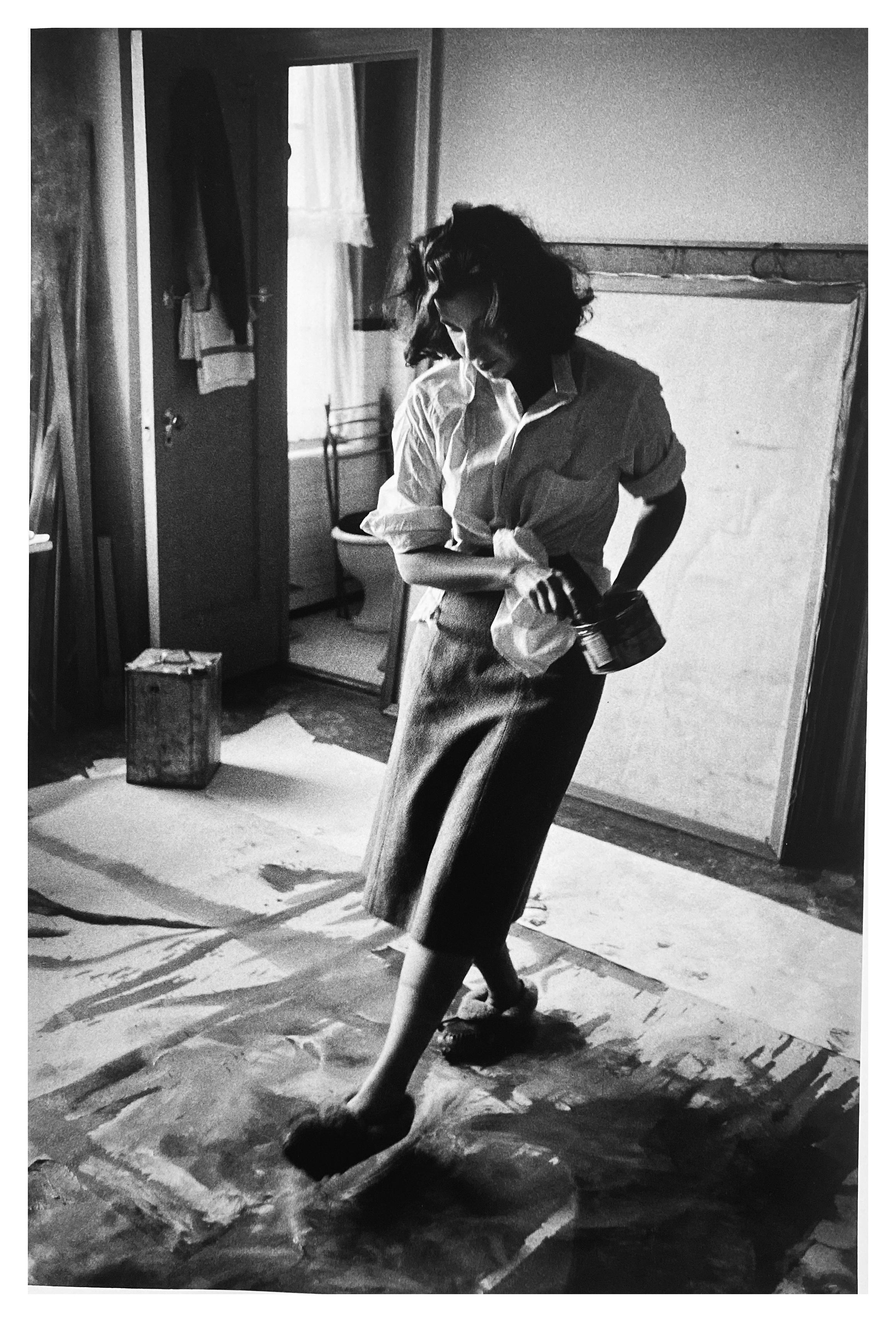 Burt Glinn Portrait Photograph - Helen Frankenthaler, Painter New York City, Photograph of Woman Artist in 1950s