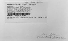 John Huston Portrait, Gelatin Silver Print, 1956, Signed by Glinn Estate, 12x9