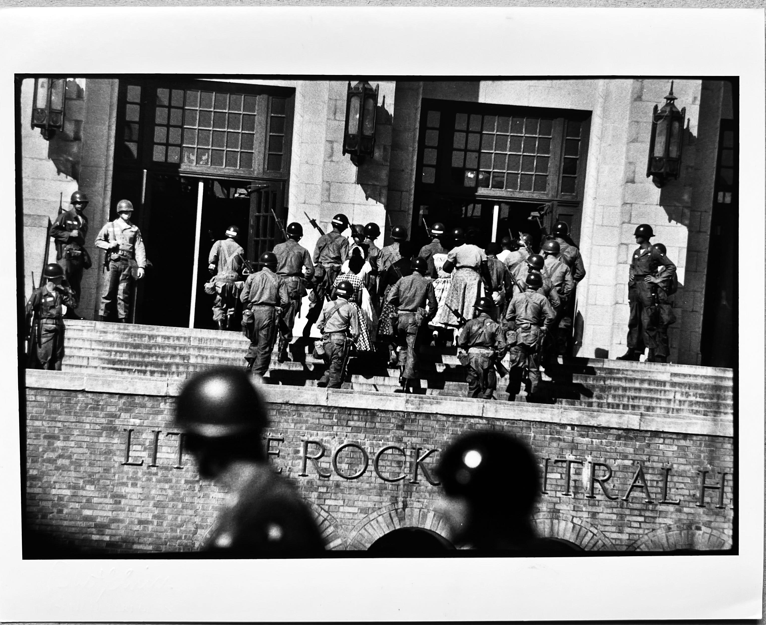 Burt Glinn Figurative Photograph - Little Rock, Arkansas, Black and White Photography Civil Rights Movement USA