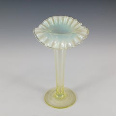 Burtles, Tate & Co Victorian 1890's Vaseline/Uranium Glass Pulpit Vase