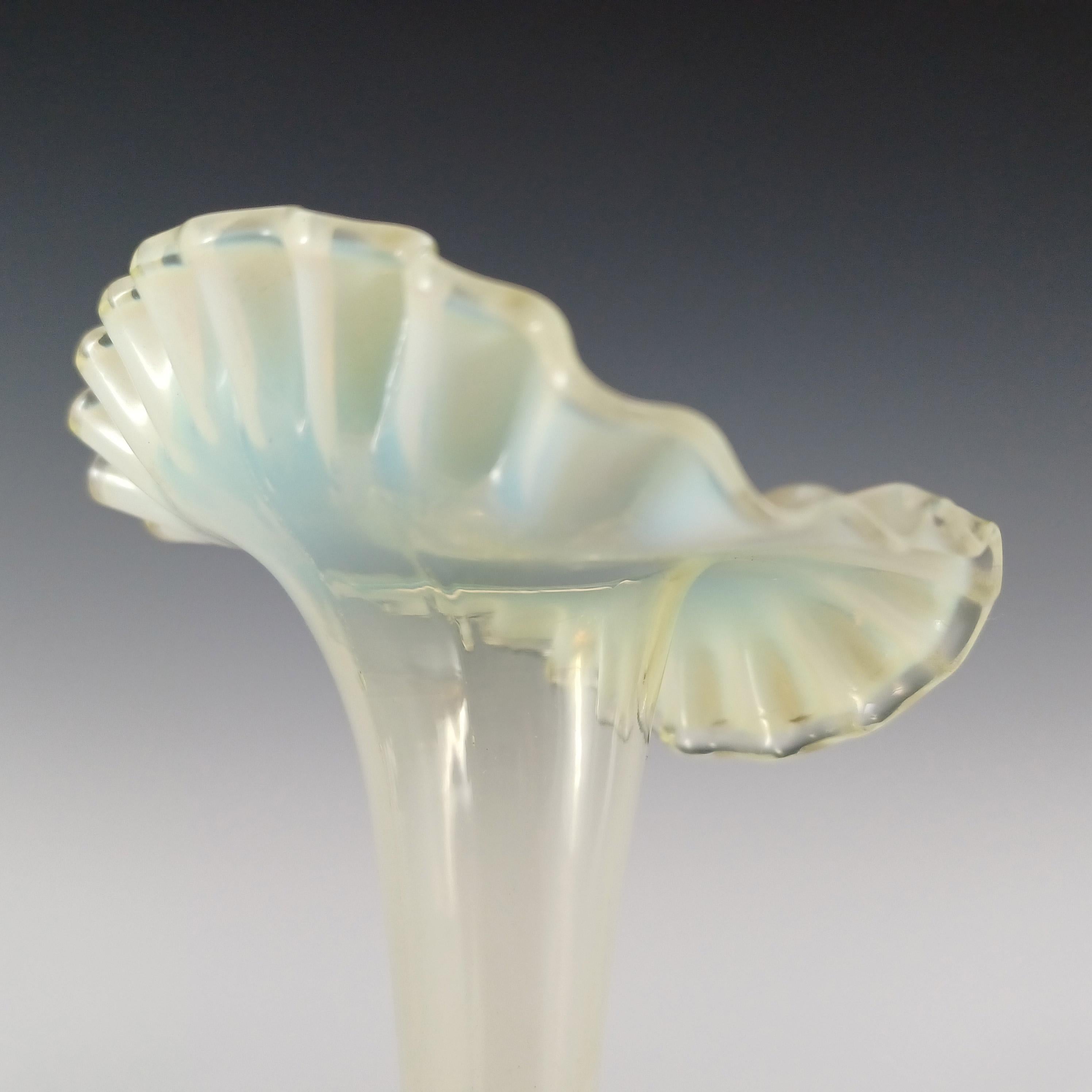 Late 19th Century Burtles, Tate & Co Victorian 1890's Vaseline/Uranium Glass Pulpit Vase For Sale