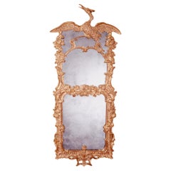 Miroir oiseau Ho de style Burton-Ching du 18ème siècle, style George II Regency en bois doré