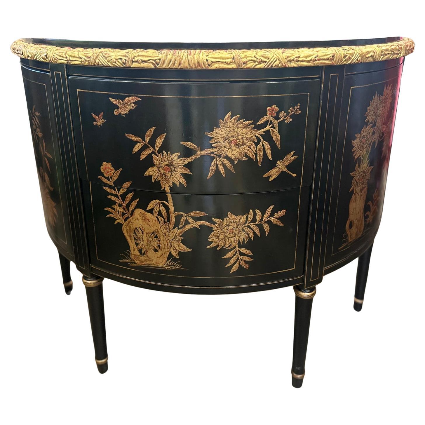 Burton-Ching, Comodino in legno demilune in stile Regency del XVIII secolo