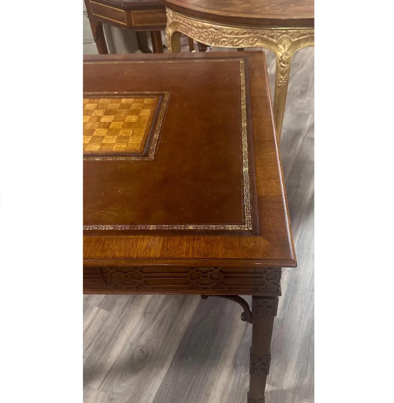Mesa de juego Burton-Ching de caoba estilo Chippendale del siglo XIX Chippendale chino en venta