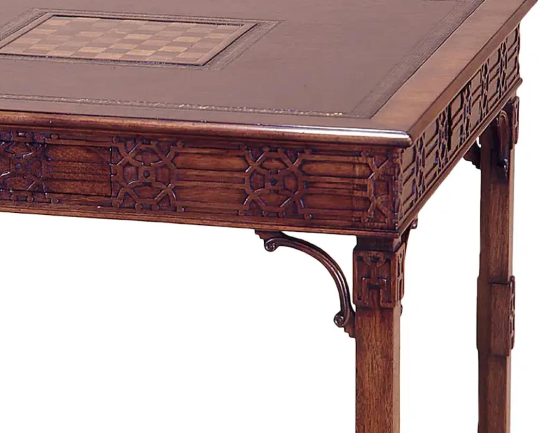 Mesa de juego Burton-Ching de caoba estilo Chippendale del siglo XIX en Bueno estado para la venta en LOS ANGELES, CA