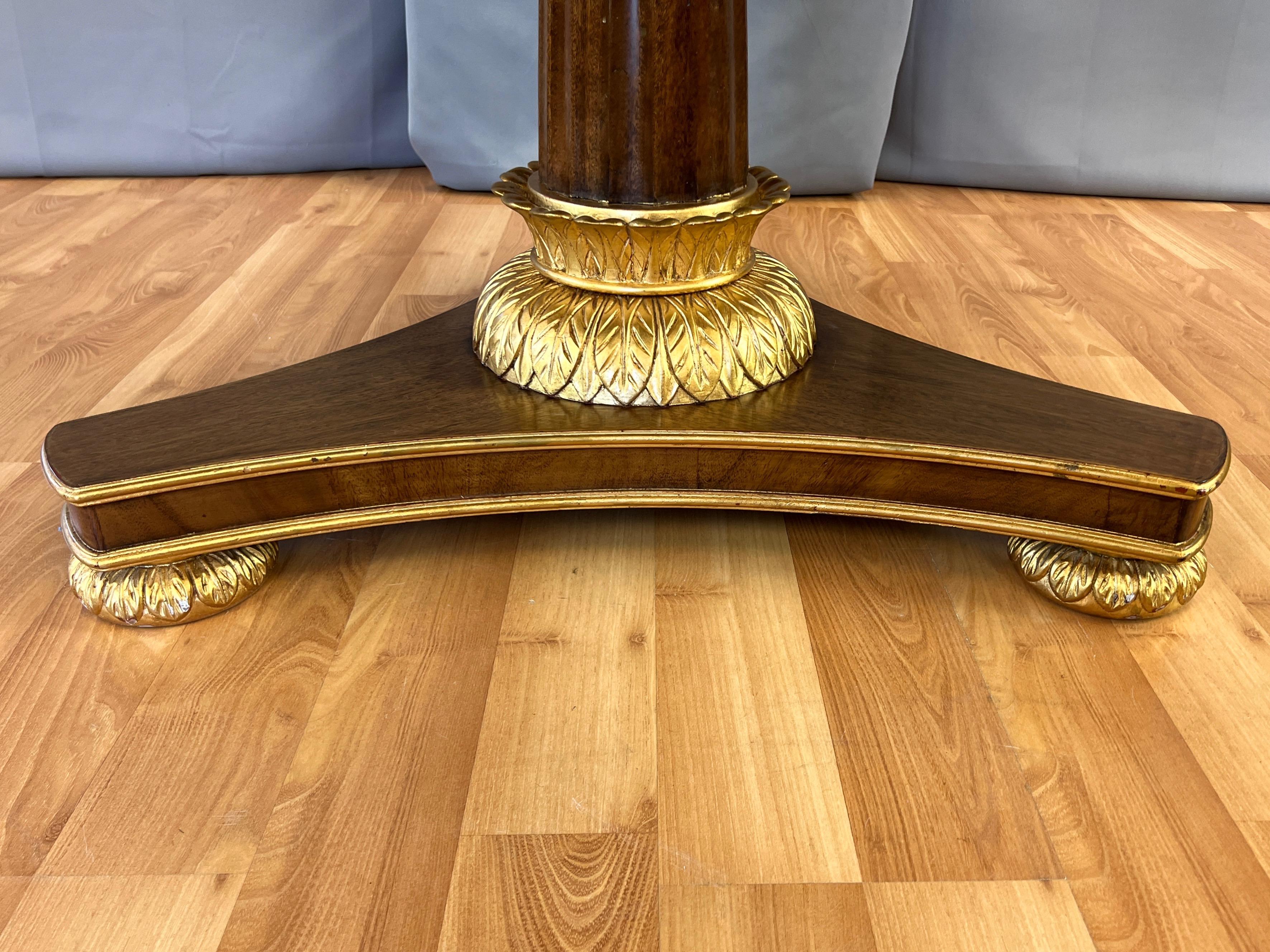 Burton-Ching Biedermeier-Style Walnut and Giltwood Round Dining Table, 1990s 8