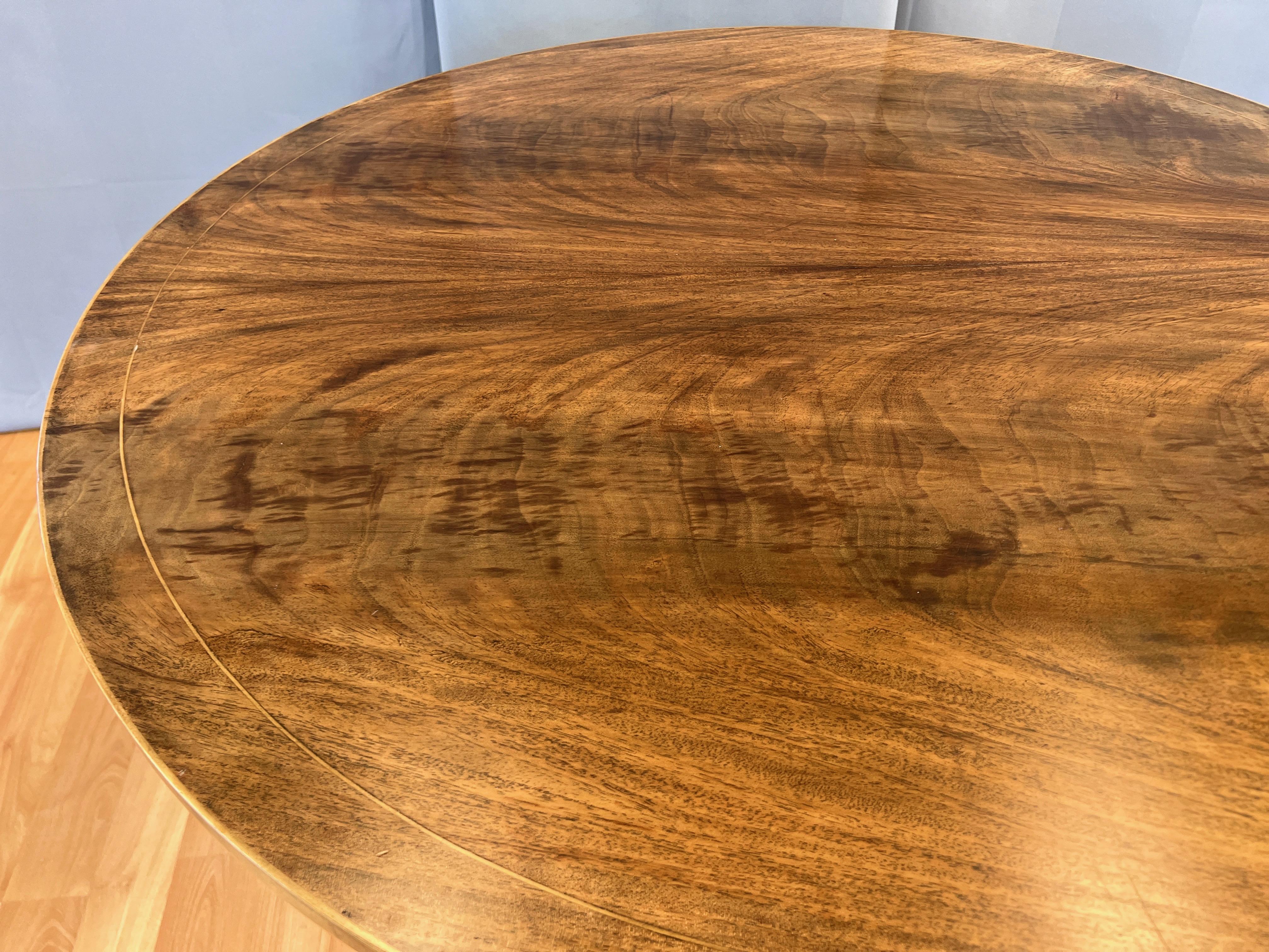 Burton-Ching Biedermeier-Style Walnut and Giltwood Round Dining Table, 1990s 9
