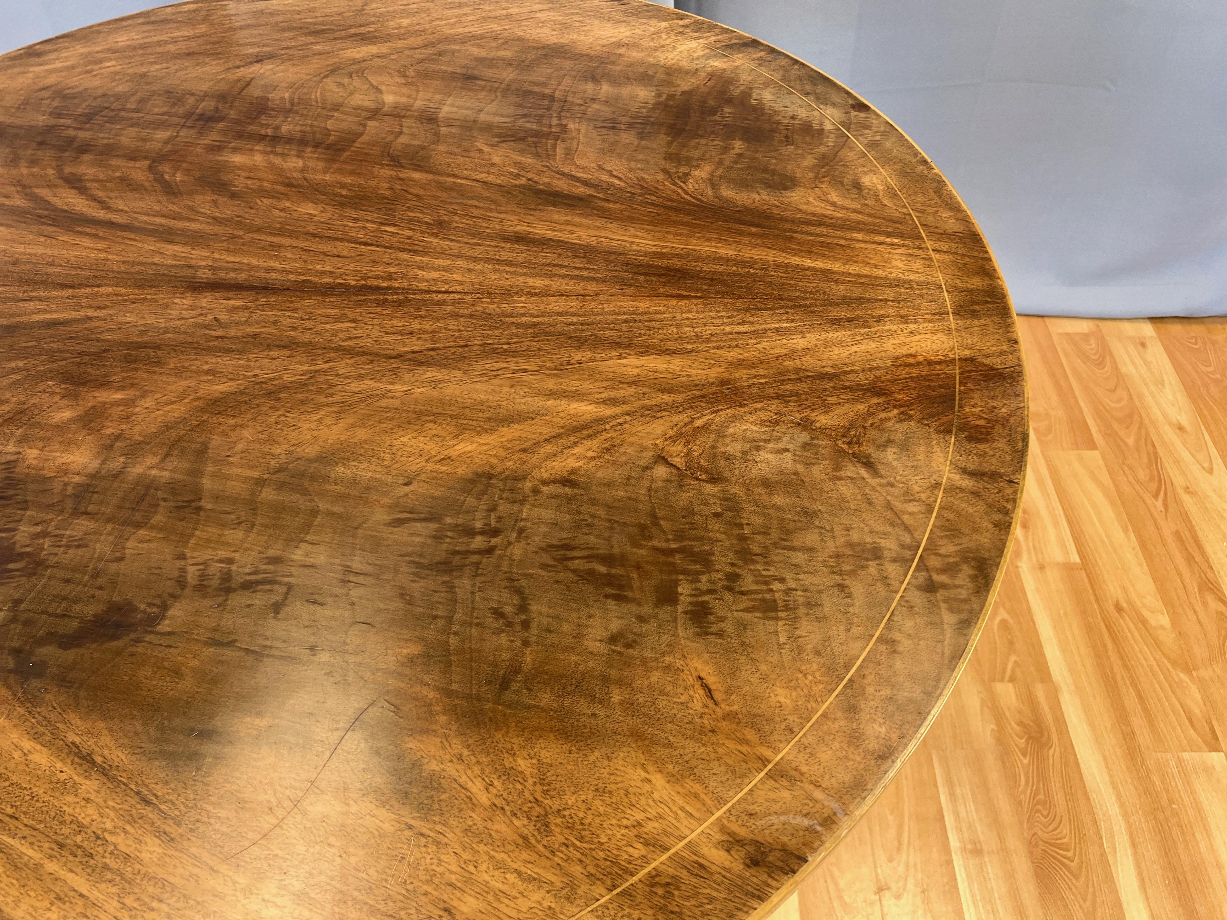 Burton-Ching Biedermeier-Style Walnut and Giltwood Round Dining Table, 1990s 10