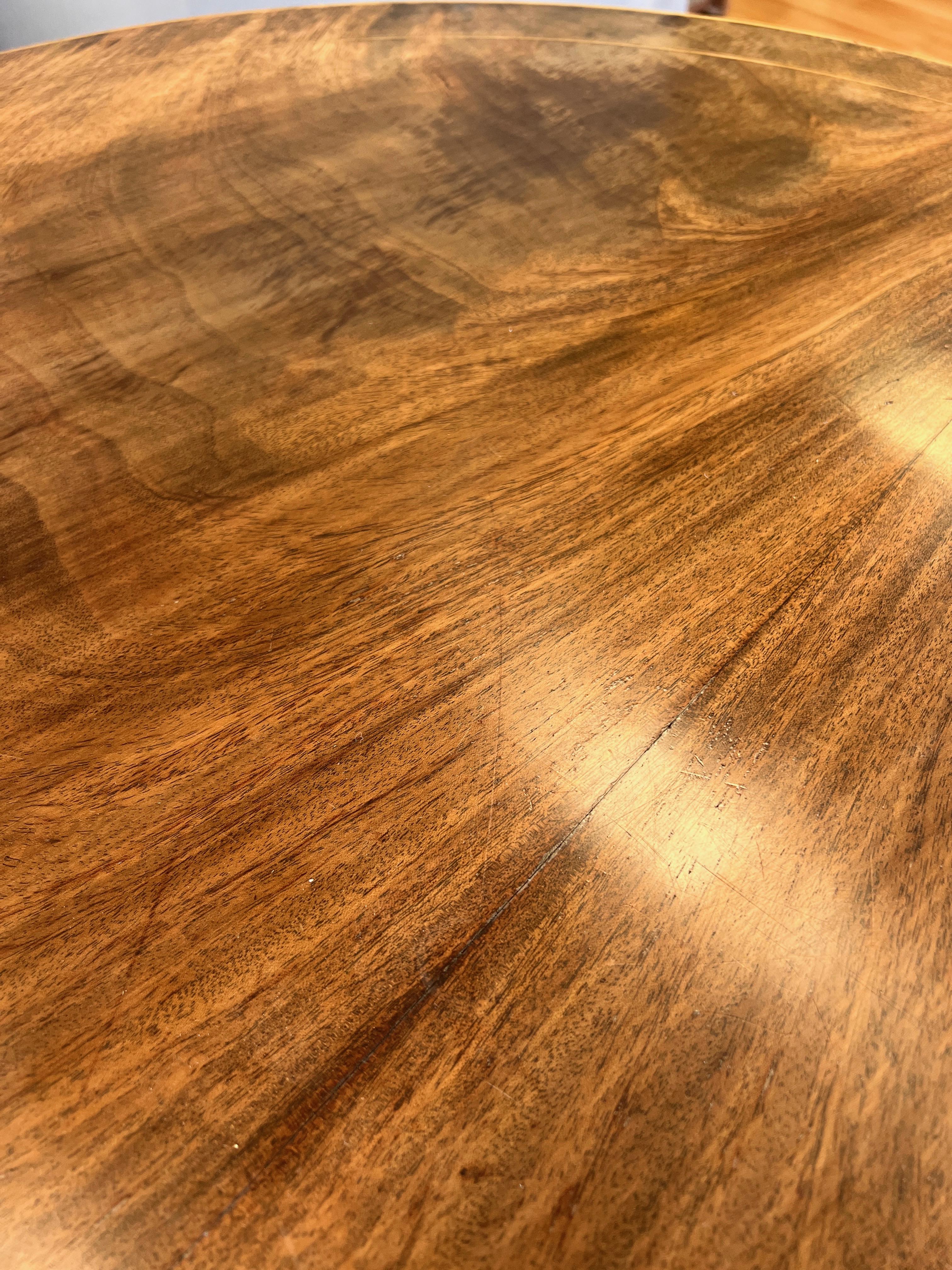 Burton-Ching Biedermeier-Style Walnut and Giltwood Round Dining Table, 1990s 11