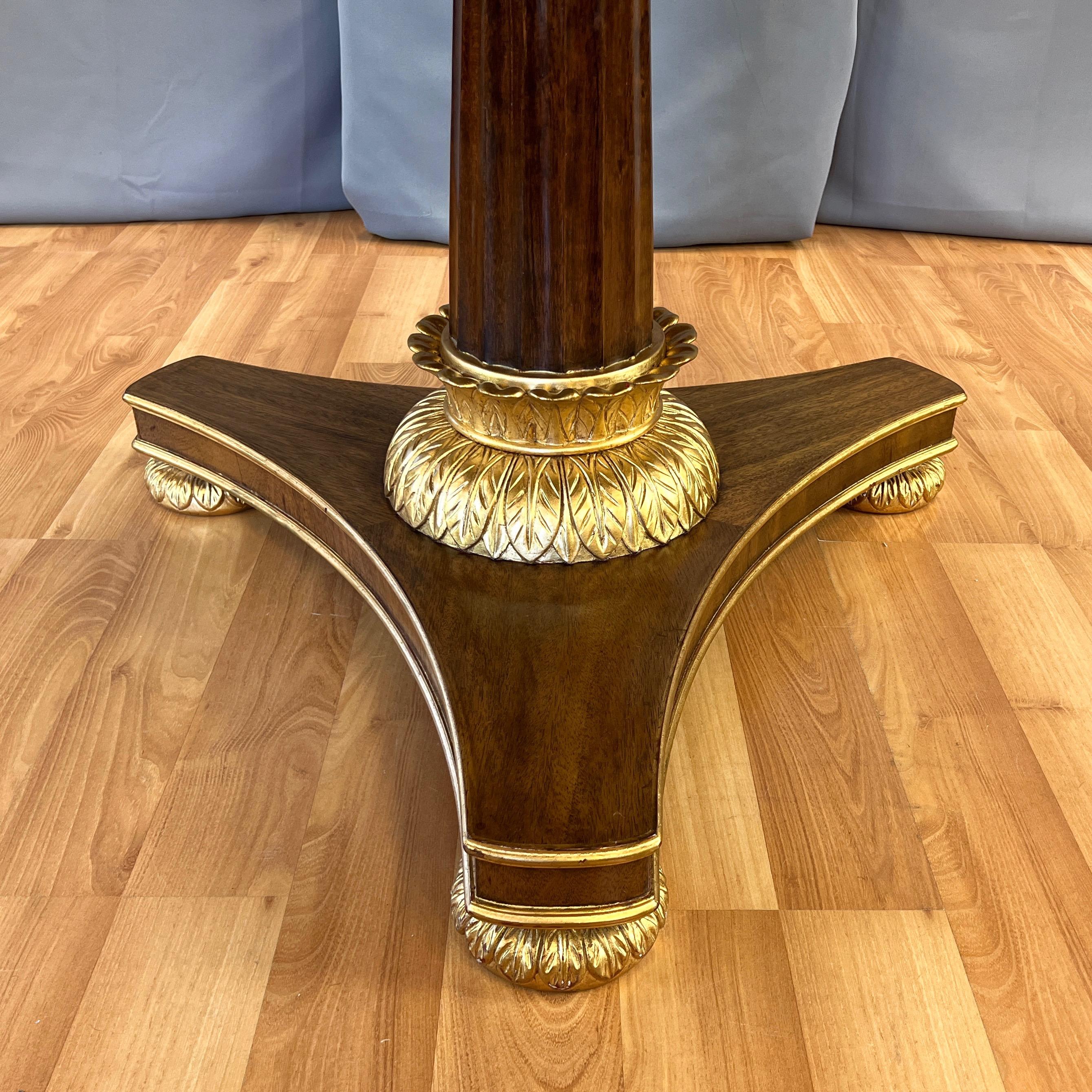 Burton-Ching Biedermeier-Style Walnut and Giltwood Round Dining Table, 1990s 1