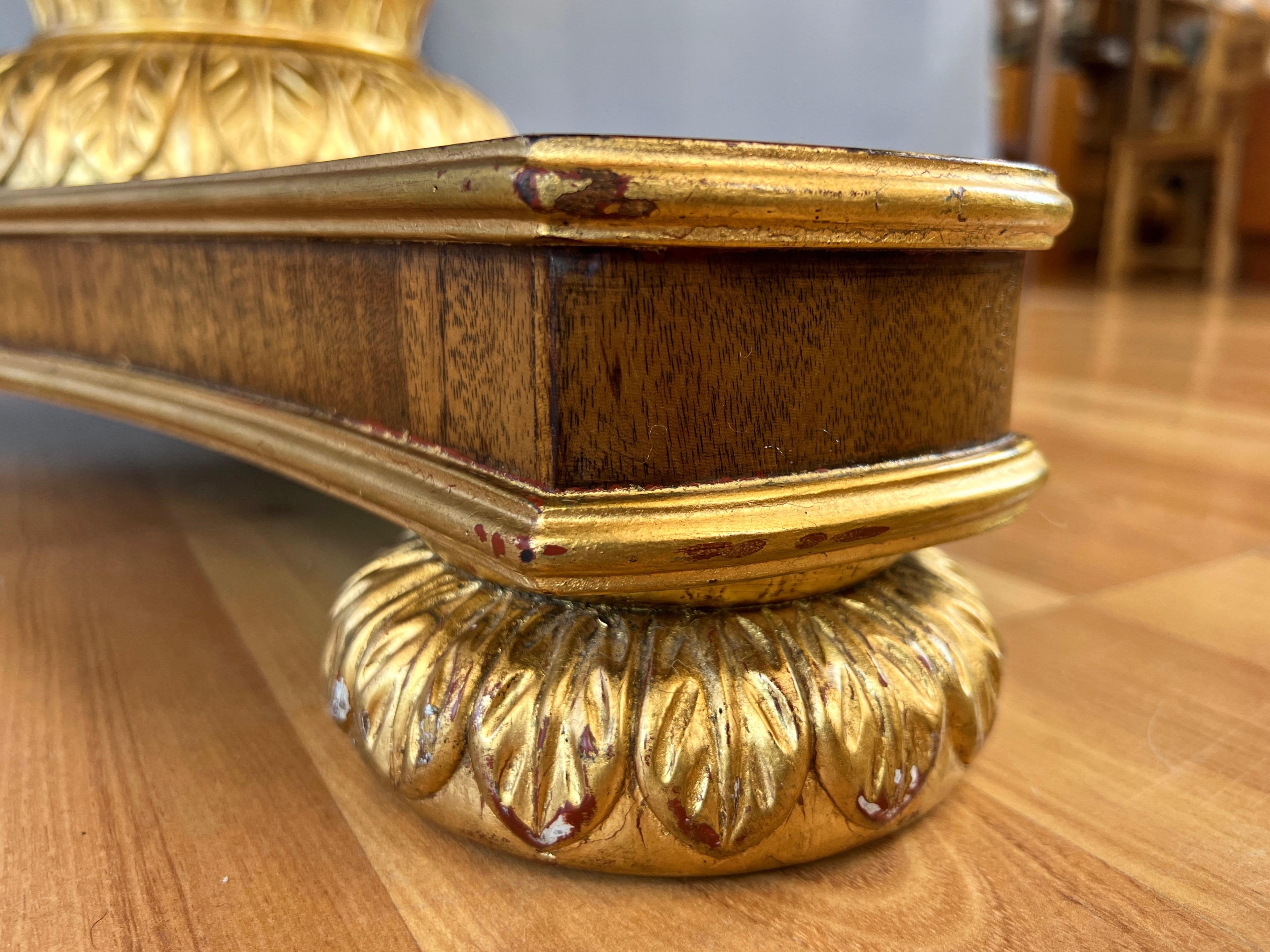Burton-Ching Biedermeier-Style Walnut and Giltwood Round Dining Table, 1990s 3