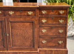 Burton-Ching George III Style Burl Walnut Credenza Sideboard Cabinet