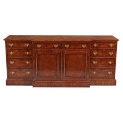 Burton-Ching George III Style Burl Walnut Credenza Sideboard Cabinet