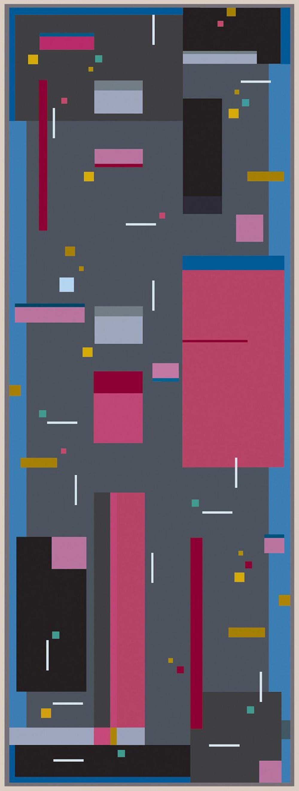 Burton Kramer Abstract Painting - All That Jazz No 04 - bold, geometric abstraction, modernist, acrylic on canvas