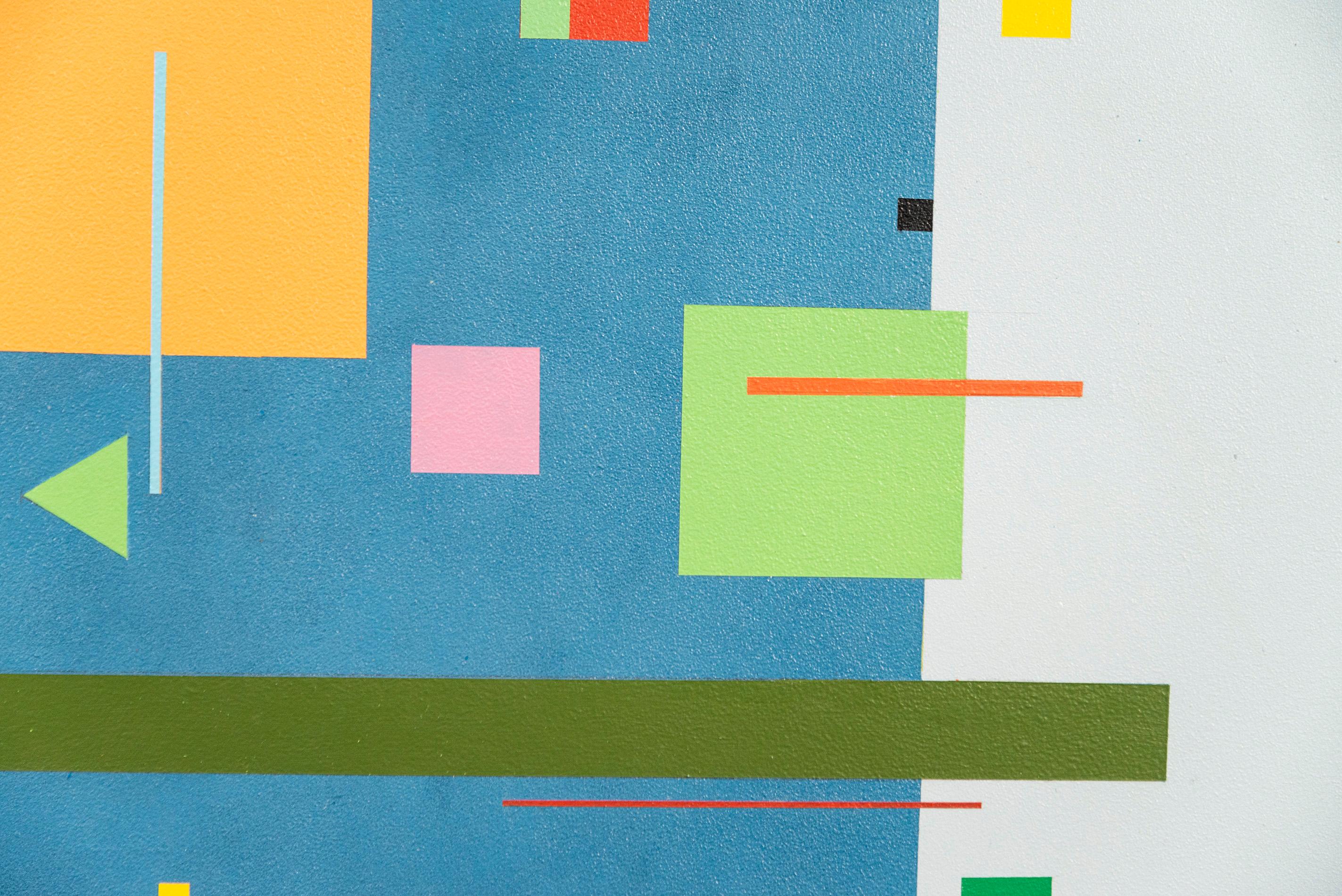 Bourée 2BAA2 - bright, geometric abstraction, modernist, acrylic on canvas For Sale 2